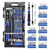 ORIA Precision Screwdriver Kit, 60 in 1 with 56 Bits Screwdriver Set, Magnetic Driver Kit with Flexible Shaft, Extension Rod for Mobile Phone, Smartphone, Game Console, Tablet, PC, Blue