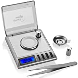 Smart Weigh GEM20- 20g x 0.001 Grams, High Precision Digital Milligram Jewelry Scale, Reloading, Jewelry and Gems Scale, Calibration Weights and Tweezers Included