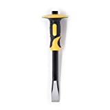 Worksite 12 inches Heavy Duty Masonry Chisel with Hand Protection Flat End for Demolishing Carving Splitting Breaking Hounding
