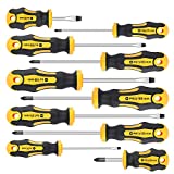 Amartisan 10-Piece Magnetic Screwdrivers Set, 5 Phillips and 5 Slotted Tips Professional Cushion Grip Screwdriver Set (10-Piece)