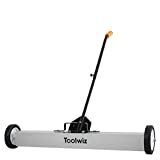 18''/24''/36'' Heavy Duty Magnetic Sweeper with Wheels, 50 Lbs Capacity Rolling Magnetic Floor Sweeper with Release Handle 36 Inches