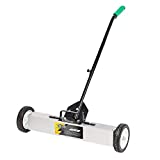TUFFIOM 24-Inch Rolling Magnetic Pick-Up Sweeper | 30-LBS Capacity, with Quick Release Latch & Adjustable Long Handle, for Nails Needles Screws Collection