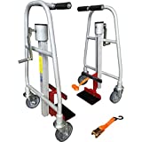 Pake Handling Tools - Manual Furniture Mover (Set of 2), 1100 lbs Capacity, Aluminum, 12' Lift Height, 197' Strap Length, Machinery Mover