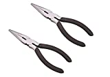 Edward Tools Long Nose Pliers with Side Cutter 6” - 2 Pack - Drop forged steel - Polished rust proof finish - Extra strength well aligned side cutter - Smooth action needle nose pliers
