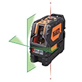 Klein Tools 93LCLG Laser Level, Self Leveling, Hi-Viz Green Cross Line Level with Red Plumb Spot and Magnetic Mounting Clamp