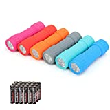 EverBrite 9-LED Flashlight 6-Pack Impact Handheld Torch Assorted Colors with Lanyard 3AAA Battery Included (Hurricane Supplies, Camping, Hiking, Emergency, Hunting)