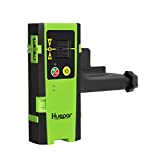 Huepar Laser Detector for Line Laser Level, Digital Laser Receiver Used with Pulsing Line Lasers Up to 200ft, Detect Red and Green Laser Beams, Three-Sided LED Displays, Clamp Included LR-6RG