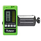 Huepar LR-5RG Laser Detector for Laser Level - Green and Red Beam Receiver for Use with Pulsing Line Lasers, Two-Sided Back-lit LCD Displays, Automatic Shut-Off Timer, Clamp Included