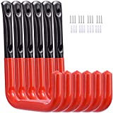 Garage Storage Utility Hooks Heavy Duty, Wall Mounted 5.5'' Ladder Hanger Organizer for Hanging Bicycle, Garden Hose, Folding Chairs and Tools(6 Pack, Red)