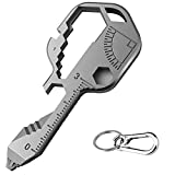Keychain Multitool,24- in-1 Key Tools and Gadgets, Pocket Multi-tool, Outdoor keychain tool for Father's Day Gift ,Best Birthday Gifts For Dad,Husband, Men (Sliver)