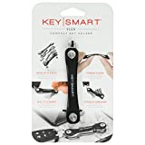 KeySmart Flex - Compact Minimalist Key Holder and Concealed Carry Keychain Organizer, w Key Ring Attachment Loop Piece for Car Key Fob, EDC Accessories and KeySmart Mini Tools (up to 8 Keys, Black)