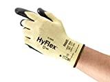 Ansell HyFlex 11-500 Kevlar Glove, Cut Resistant, Yellow/Black Foam Nitrile Coating, Knit Wrist Cuff, X-Large, Size 10 (Pack of 12)