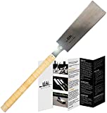 SUIZAN Japanese Pull Saw Hand Saw 9.5 Inch Ryoba Double Edge Flush Cut Saw for Woodworking