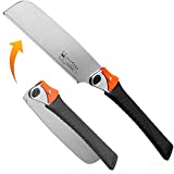 HARDTWERK Zen Japanese Pull Saw Foldable [Kataba] 9.5 inch Japanese Saw Hand Saw (SK4 Carbon Steel) for DIY & Woodworking - Pull Saw Wood Saw