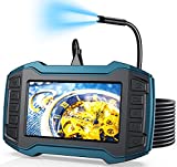 LOTENE Borescope Inspection Camera, Industrial Endoscope Camera 1080P 4.5'' IPS Screen w/ IP67 Waterproof Snake Camera 6 LED Lights, Sewer Camera with Detachable Semi-Rigid Cable-16.5FT, Green