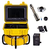 50M/165FT Pipe Inspection Camera Sewer Plumbing Drain Camera 9' LCD Screen Borescope Inspection Camera IP68 Waterproof DVR Record Video with Lights (16GB Card)