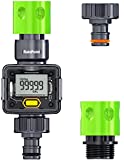 RAINPOINT Water Meter, Water Flow Meter RV Hose Meter Flowmeter with Quick Connectors, Measure Gallon Liter Usage and Flow Rate, for Garden Hose, Faucet, Sprinkler