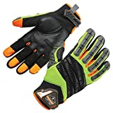 Ergodyne ProFlex 924 Impact Reducing Work Gloves with Back Hand Protection X-Large , Lime