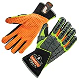 Ergodyne ProFlex 925F(x) Impact Reducing Work Gloves with Back Hand Protection, Large , Lime