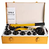 10 Ton 1/2' to 2' Hydraulic Knockout Punch Driver Tool Kit Electrical Conduit Hole Cutter Set KO Tool Kit with 6 Dies Knockout Punches for Installing Repairing Wire Pipeline Signal lamp Machinery