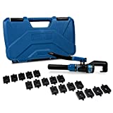 TEMCo TH0006 Hydraulic Electrical Cable Lug / Terminal Crimper Kit with 18 Die Sets 12 AWG - 00 (2/0) (5 US TON )