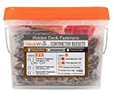 DeckWise (Black) Ipe Clip Extreme S Hidden Deck Fasteners, 5/32' Gap, Stainless Steel Black #8x2' Trim-Head Screws for 300 Sq.Ft. of AD and KD Hardwood, Thermal or Composite Decks (525 Bucket)