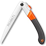 Folding Saw, Heavy Duty 11 Inch Extra Long Blade Hand Saw for Wood Camping, Dry Wood Pruning Saw With Hard Teeth By REXBETI, Quality SK-5 Steel