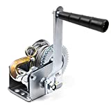PROFLine 600lbs Steel Cable Heavy Duty Hand Winch Boat Trailer Two-Way Ratchet Gear Manual Winch Hand Crank with 26.2 ft Steel Wire for ATV Truck Towing