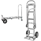 Vergo Industrial AS7B Aluminum Convertible Hand Truck Dolly Cart with Loop Handle 800 lbs Capacity (2 Positions, 63' High)