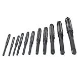 11 Set High Speed Steel Adjustable Hand Reamers, H4-H14, 15/32' to 1-1/2', All 6 Blades Fit for Drilling Machine and Other Machine