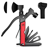 Camping Accessories Multitool - 16 in 1 Survival Knife Gear Axe Hammer Multi Tool, Gifts for Men Dad Husband Boyfriend Fathers Day Birthday Christmas, Cool Gadgets for Hunting Hiking Durable Sheath