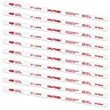 HAUTMEC 12' Hacksaw Blades Replacement Bi-Metal(10 Pack) 32 TPI High Speed Steel Grounded Teeth HT0018-CT