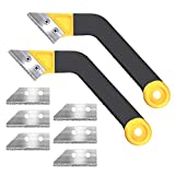Muf 2 Pack Tile Grout Saw Grout Removal Tool, Angled-Design Grout Hand Saw with 8 Diamond Surface Blades (Include 6 PCS Extra Blades) for Tile Cleaning, Removing Paint and More