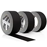 Lockport Black Gaffers Tape 3 Pack – 90 Feet x 2 Inches – Waterproof, No Residue, Non-Reflective, Easy Tear, Matte Gaffer Stage Tape – Gaff Cloth Tape for Photography, Filming Backdrop, Production