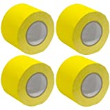 Seismic Audio - SeismicTape-Yellow604-4Pack - 4 Pack of 4 Inch Yellow Gaffer's Tape Social Distance Marking Tape - 60 Yards per Roll