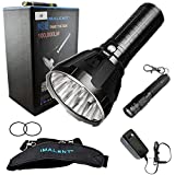IMALENT MS18 Flashlight LED Rechargeable Bright Light with 100,000 Lumens - Case has a Strap, Wall Plug, & O-Rings - Bundle Includes a Lumintrail LTK-10 Keychain Light
