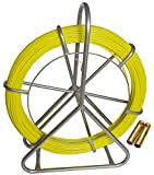 INTBUYING 6mm 425 FT Length Fish Tape Fiberglass Reel Wire Cable Running Rod Duct Rodder Fishtape Puller