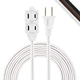 GE 3-Outlet Power Strip, 12 Ft Extension Cord, 2 Prong, 16 Gauge, Twist-to-Close Safety Outlet Covers, Indoor Rated, Perfect for Home, Office or Kitchen, UL Listed, White, 51954