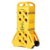 13-Foot Expandable Mobile Safety Sign Barricade Fence System - Safety Barricade - Mobile Safety Barrier - Work Safety Gate