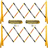 VEVOR Expandable Mobile Barricade 8.3ft Width Plastic Barricade Water Filled Yellow Expandable Safety Barricades 38' Height Expandable Barricade Fence 2pcs Traffic Barricade w/Reflectors w/ 2 Chains