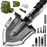 Zune Lotoo Tactical Shovel Survival Tools All-in-One Survival Shovel Kit Folding Entrenching Multitool Camping Shovel Hiking Carrying Pouch Tactical Gear Shovels for Outdoor