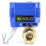 Motorized Ball Valve- 1/2' Brass Ball Valve with Full Port, 9-24V AC/DC and 2 Wire Auto Return Setup by U.S. Solid