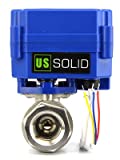 Motorized Ball Valve- 1/2' Stainless Steel Electrical Ball Valve with Full Port, 9-24V AC/DC and 3 Wire Setup by U.S. Solid