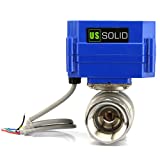 Motorized Ball Valve- 1' Stainless Steel Electrical Ball Valve with Full Port, 9-24V DC and 5 Wire Setup, can be used with Indicator Lights, [Indicate Open or Closed Position] by U.S. Solid