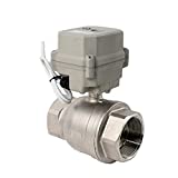 BOKYWOX NPT 2'' Motorized Ball Valve AC24V/DC12-24V Electrical Ball Valve CR2-02 with Indicator and Manual Override