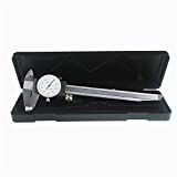 6' Dial Caliper 0.001 Stainless Steel Shockproof 4-Way Measurement with Plastic Case