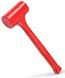 YIYITOOLS 2LB Dead Blow Hammer- Red, Mallet | Machinist Tools | Unibody Molded | Checkered Grip | Spark and Rebound Resistant