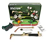 ESAB Victor 0384-2692 Medalist HD Acetylene Cutting and Welding System, 350 Series, Color Coded Gas Regulators, Handle, Cutting Attachment, Goggles, Striker, up to 6' Cutting, 3' Welding