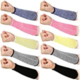 5 Pairs Cut Resistant Arm Sleeve Forearm Protection Sleeves Level 5 Protection Bite-Proof Arm Protectors Safety Arm Guard for Men Women(21CM)