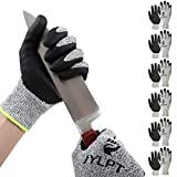 JYLPT 6-Pairs Cut Resistant Work Gloves, Working Gloves for Men and Women, Comfortable Gardening Gloves High Performance Level 5 Protection Flexible Cut Resistant Safety Grip Work Gloves Superfine Foam Finished Gloves Size XL